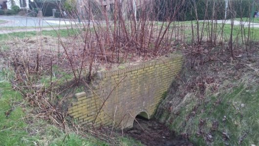 Schade aan een keermuur, winterbeeld (Foto: WUR)